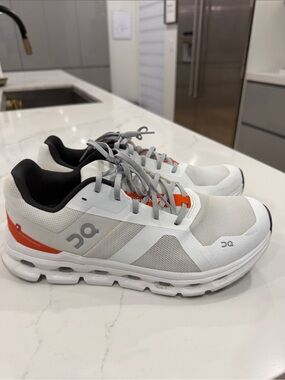 On Running Men's Cloudshoe White with Orange Accents
